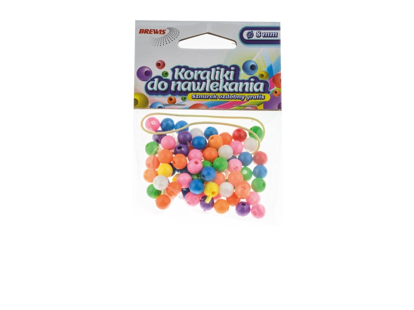 Koraliki do nawlekania 8mm mix kolów (16g) K8-10 Brewis